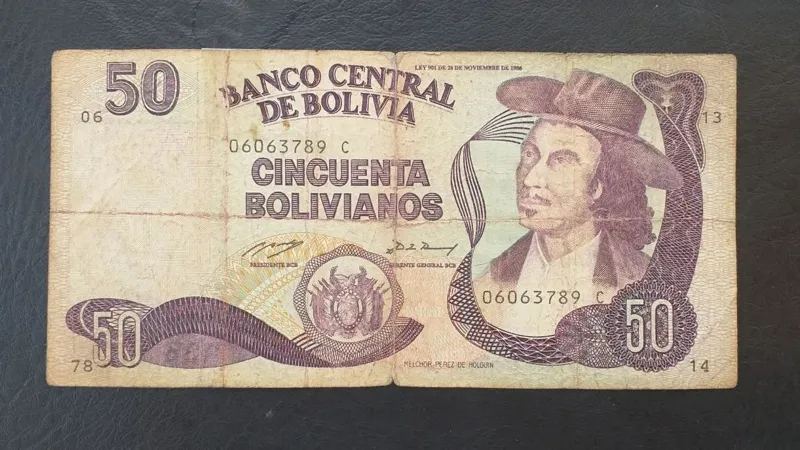 50 بولیویانوس کمیاب بولیوی 1986