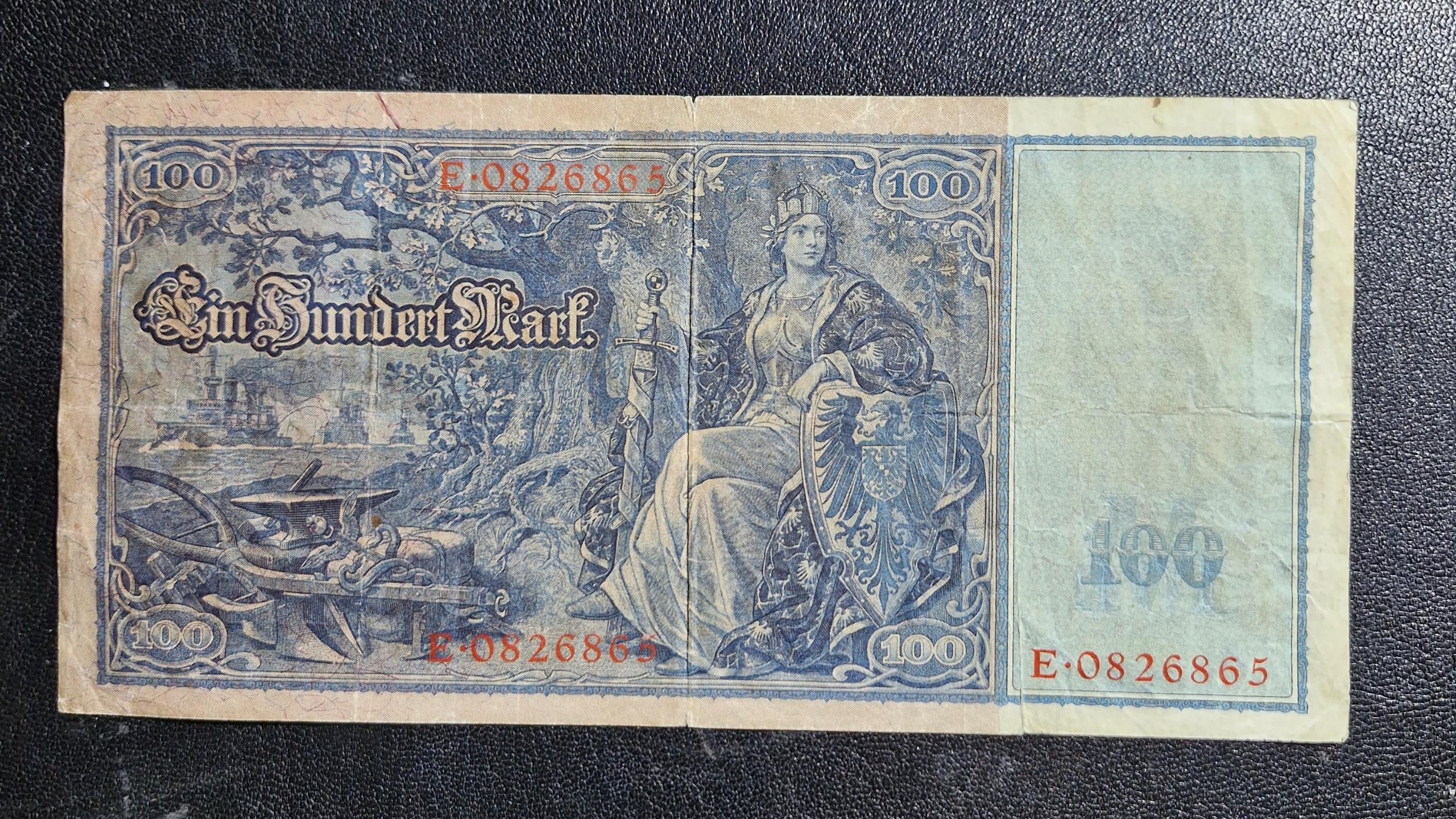 100 مارک تابلویی نایاب آلمان 1910