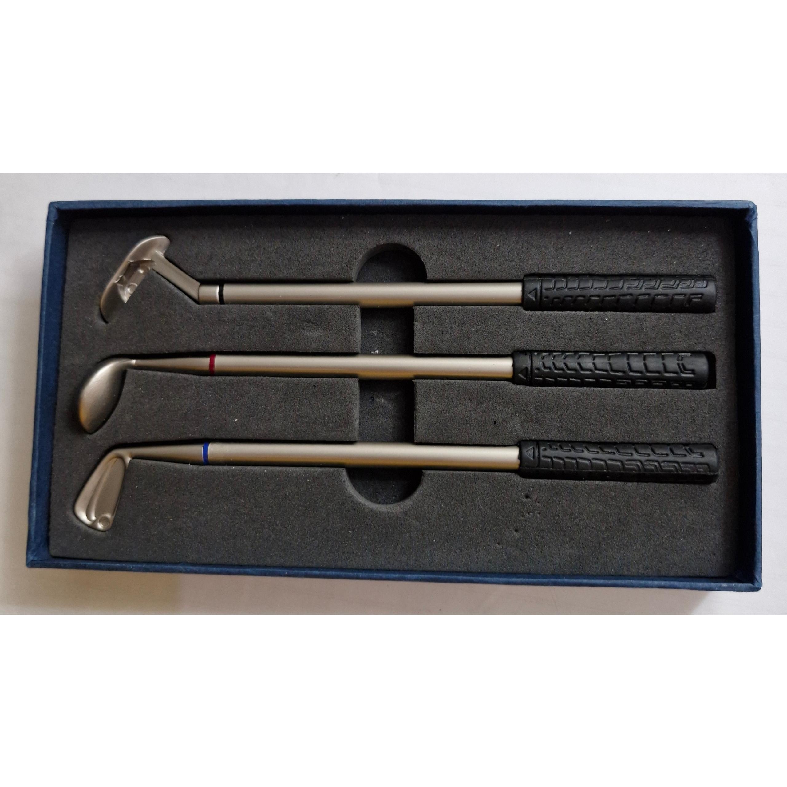 ست 3 تایی خودکارفلزی طرح چوب گلف با جعبه