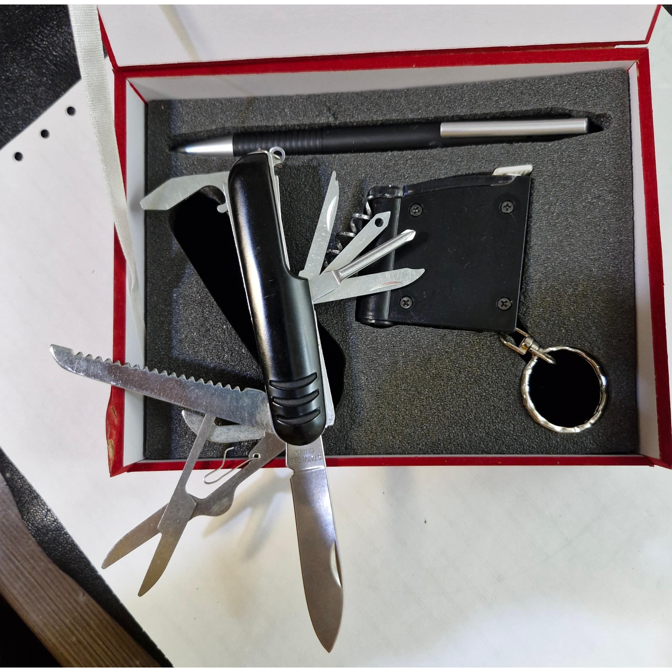 ست چاقو چندکاره و متر و خودکار