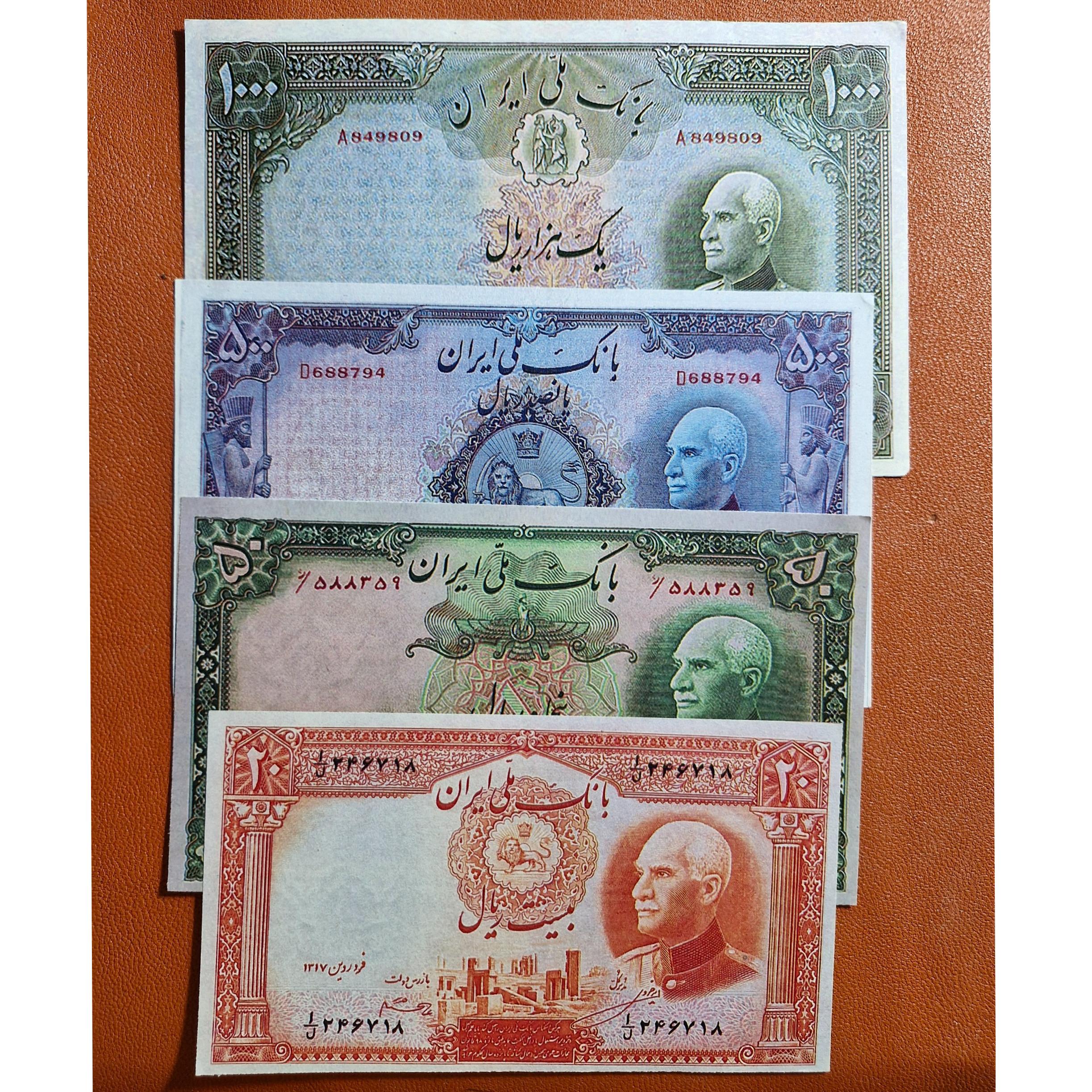 4 عدد اسکناس فانتزی و طرح سربرهنه