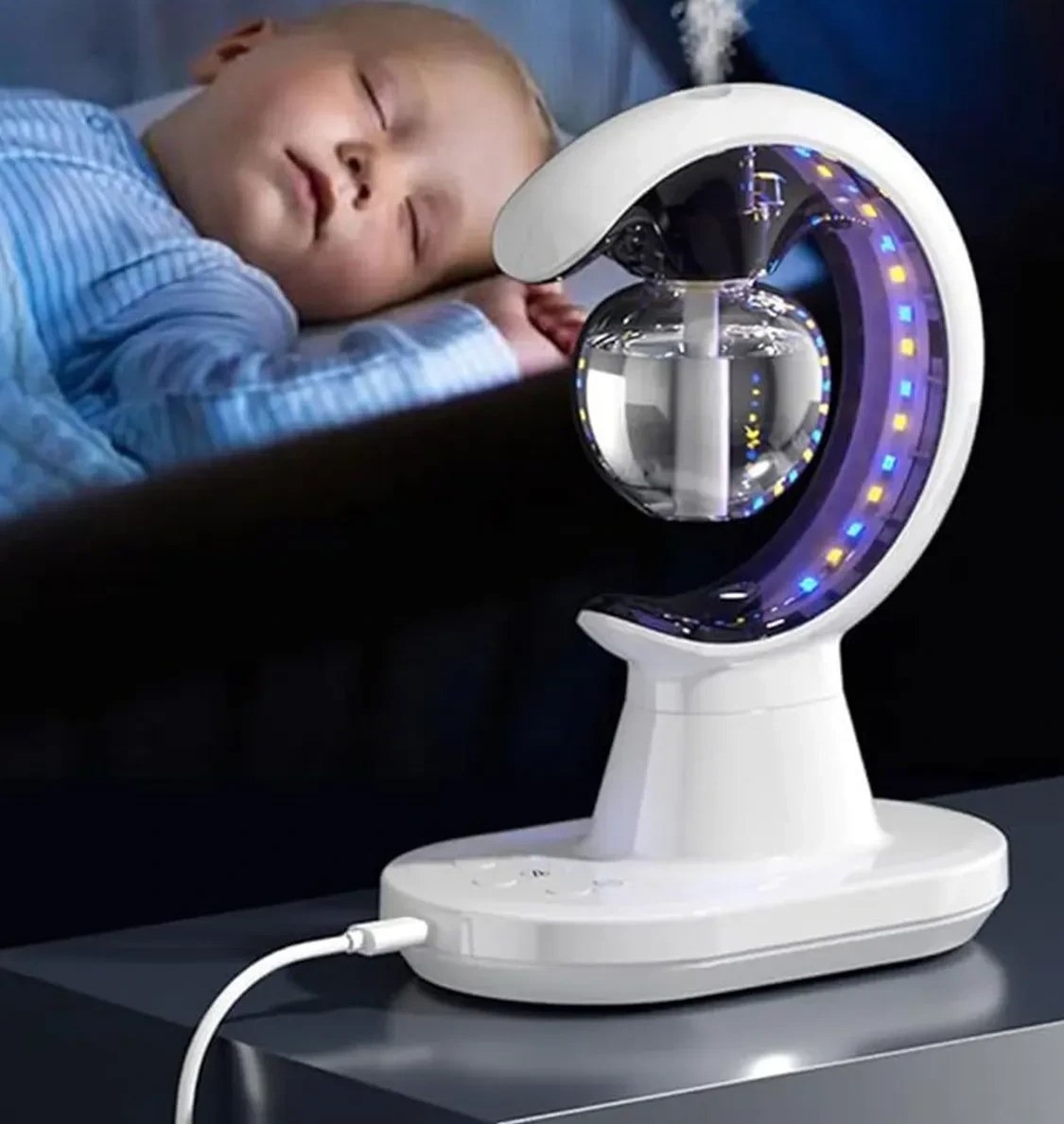 چراغ خواب و رطوبت ساز چندمنظوره با قابلیت دفع پشه