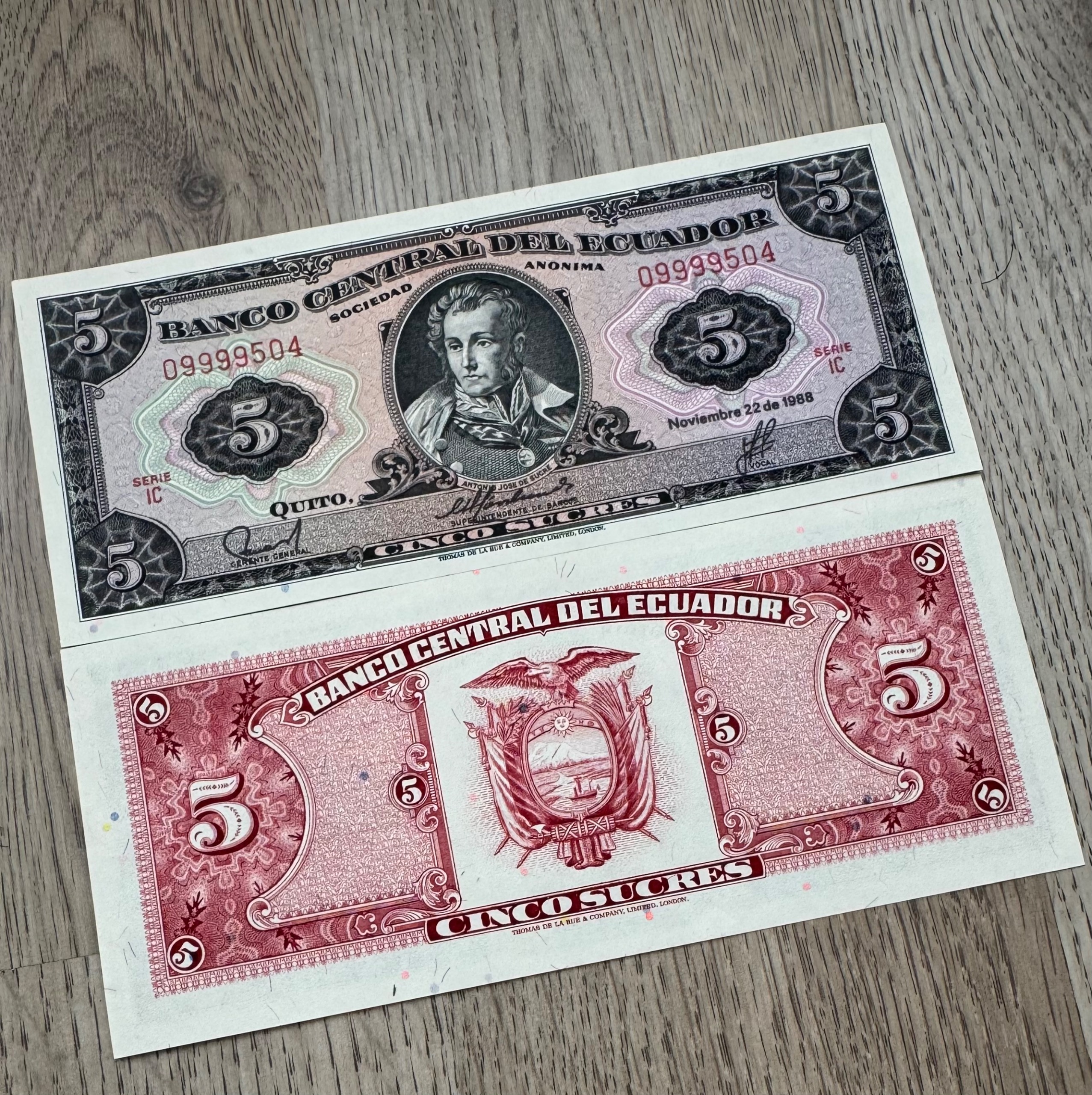 جفت 5 سوکره اکوادور سال 1988 کیفیت UNC
