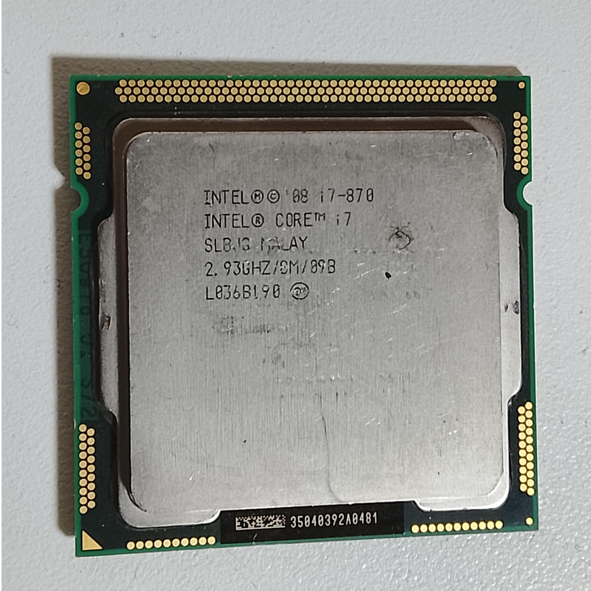 سی پی یو CPU Intel i7 870 سالم و تمیز