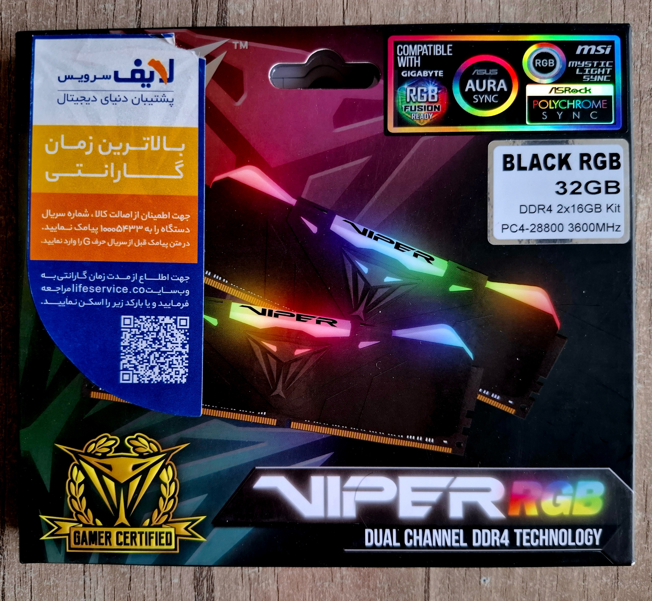 رم DDR4 32G 3600 Patriot Viper RGB