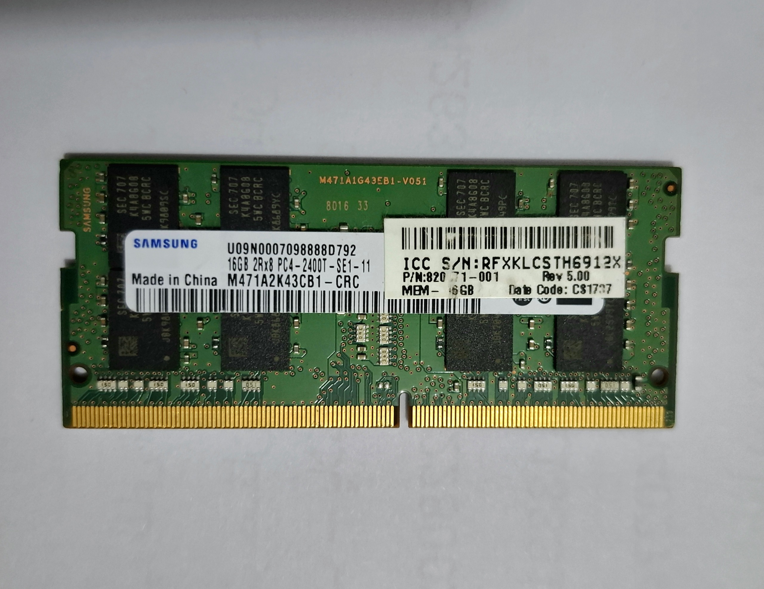 رم لپ تاپ DDR4 16G 2400 Samsung