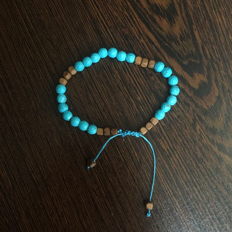 دستبند چوبی همراه با نگین فیروزه,ارسال رایگان