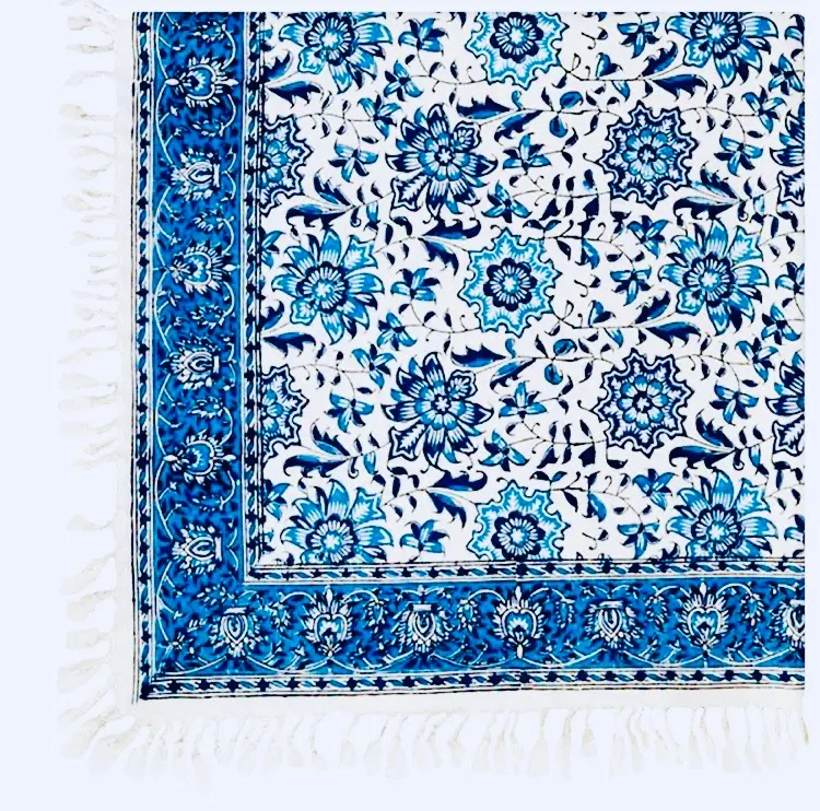 رومیزی دستساز قلمکار فاخر طرح فیروزه(توضیحات مهم)