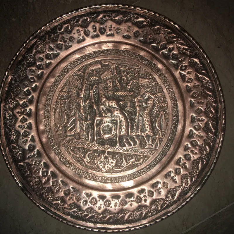 دیوارکوب مسی قدیمی تمام قلمکار