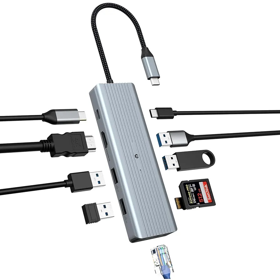 هاب 10 پورت USB-C مدل HB043