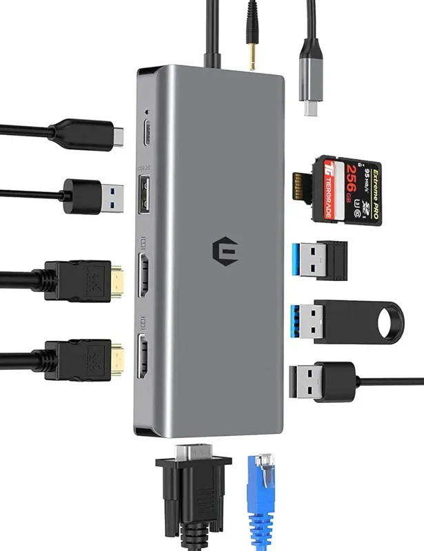 داک 12 پورت USB C لپ تاپ مدل HB020A