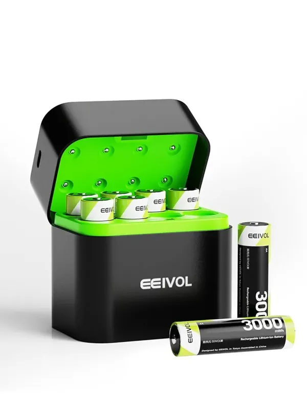 پک 8 عددی باتری قلمی لیتیوم یونی قابل شارژ EEIVOL