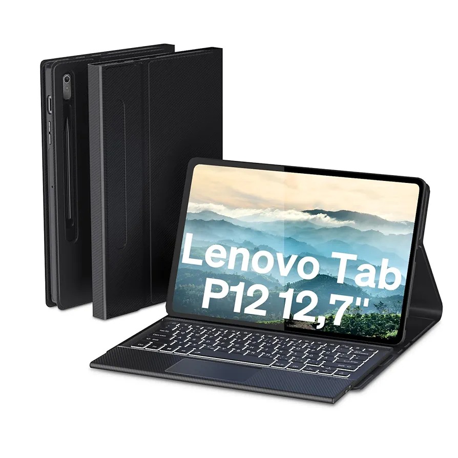 کیف کلاسوری و کیبورد (Lenovo Tab P12 12.7 (2023