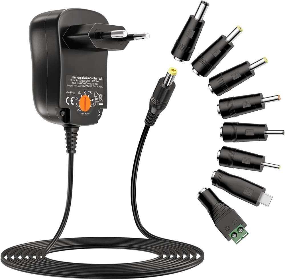 آداپتور سوئیچینگ متغیر zolt همراه با 8 عدد کانکتور