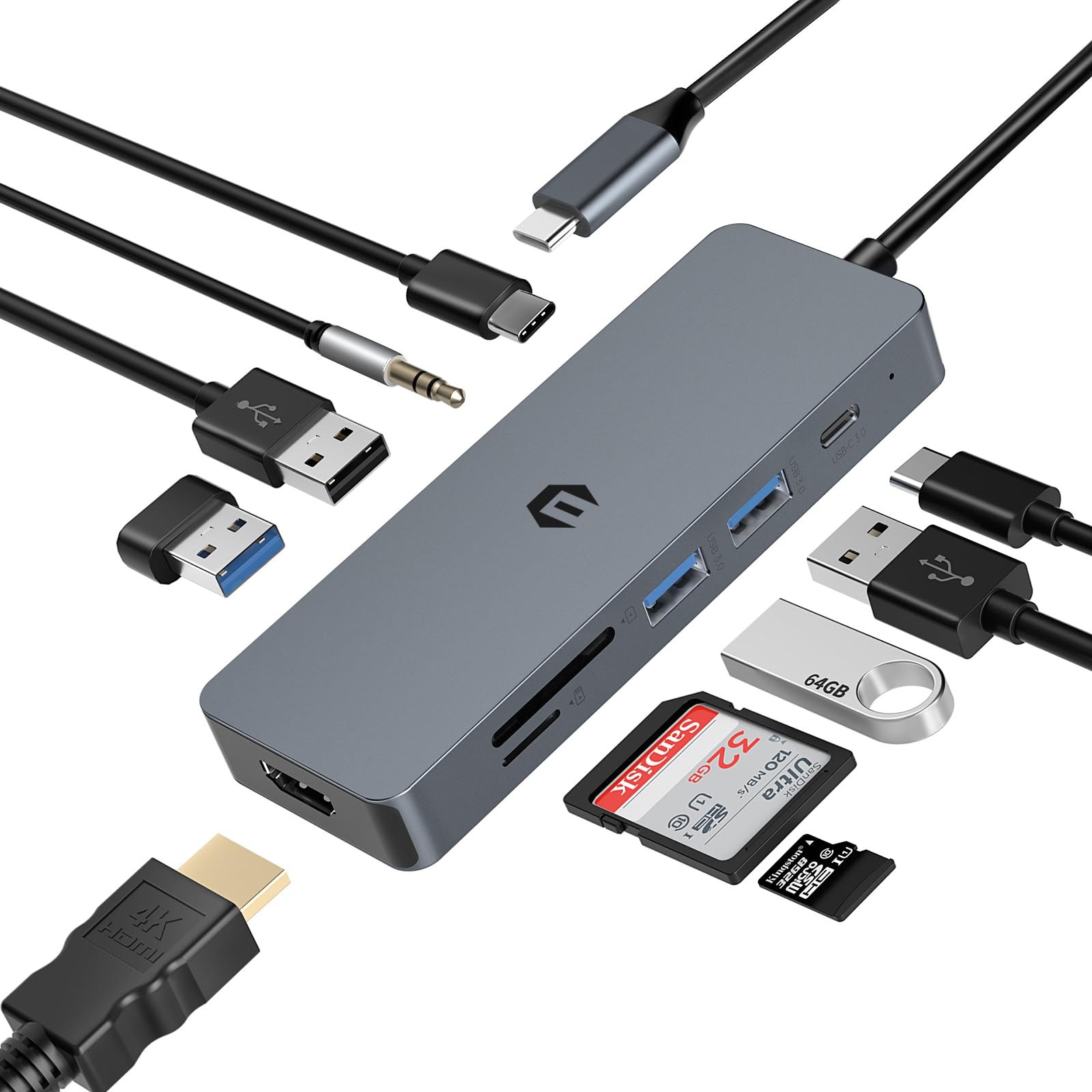 هاب 10 پورت usb c مدل HB025