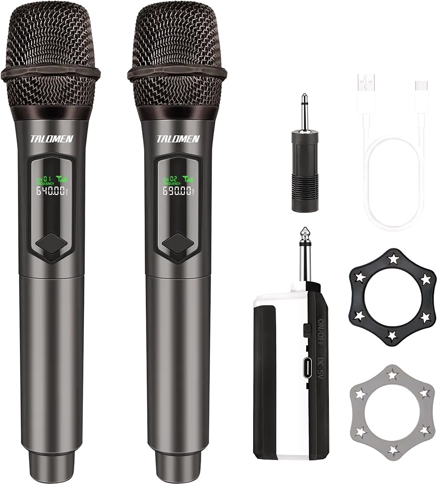 پک دو عددی میکروفون دینامیک بیسیم TALOMEN K60