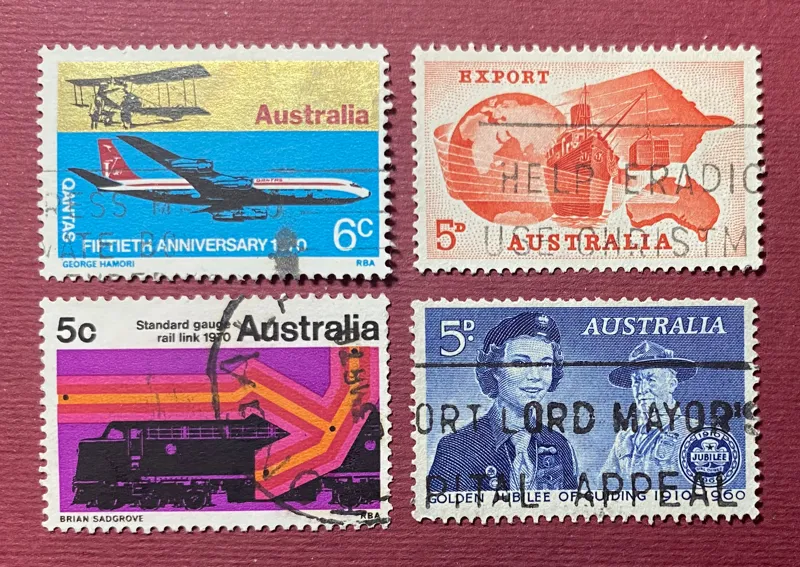 4 تمبر قدیمی استرالیا