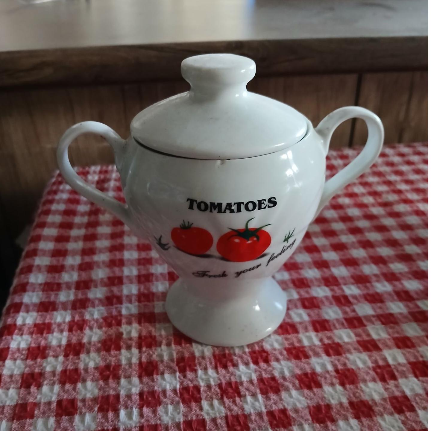 قندان قدیمی گل گوجه ای